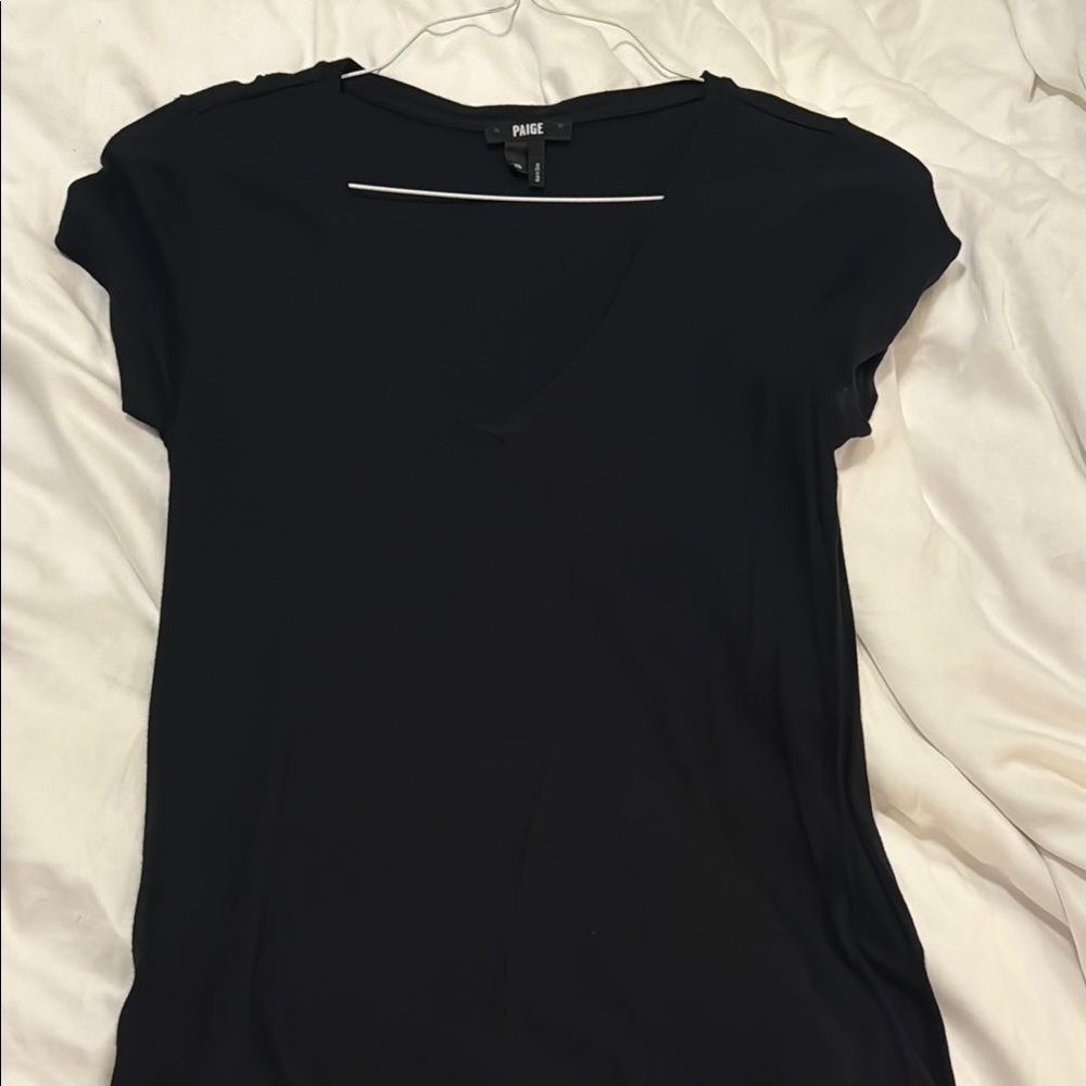 PAIGE Black Fitted Short Sleeve Tee